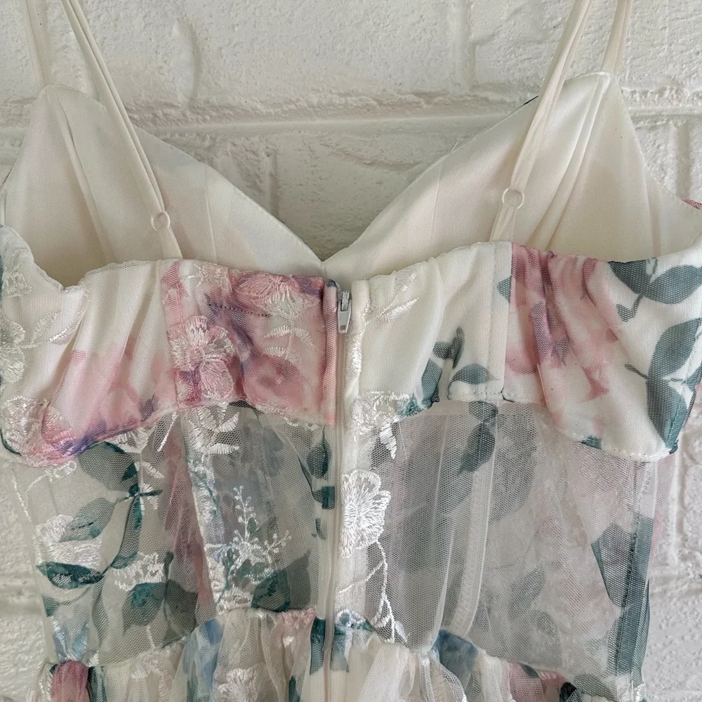 Windsor Floral White and Pink Dress - Picture 12 of 14